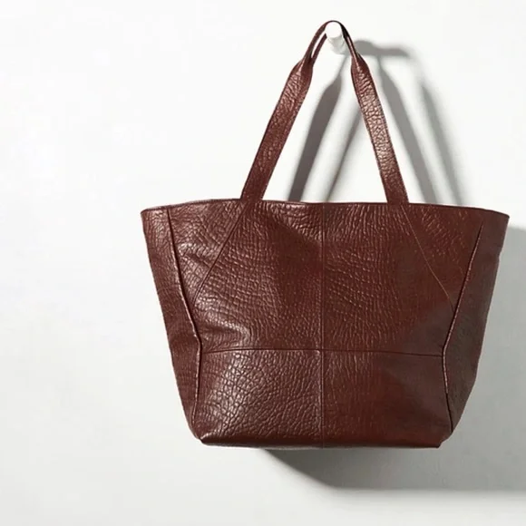 Anthropologie Everyday Leather Tote Bag - Choc - Picture 1 of 5